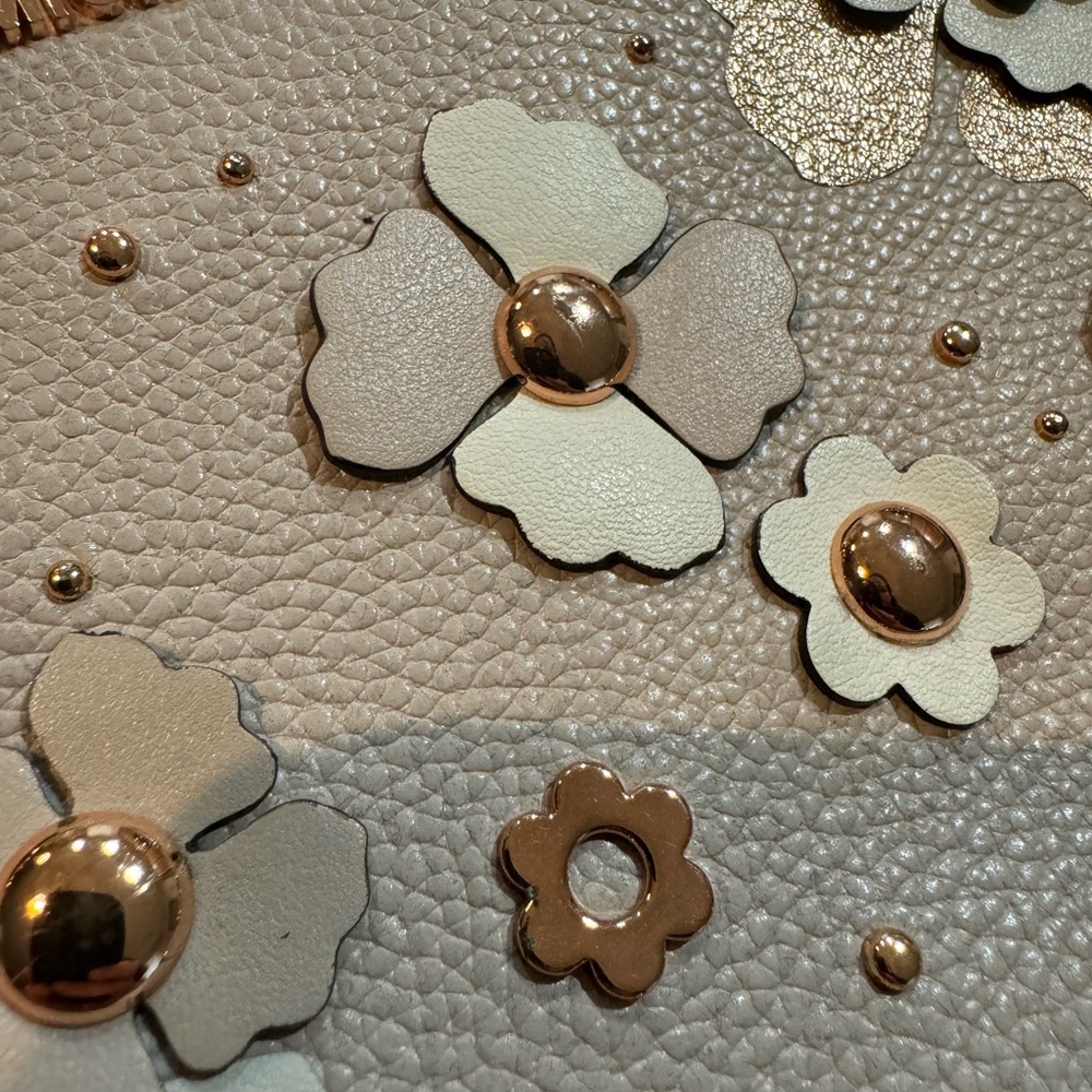 Michael Kors Floral Embellished Beige Crossbody Bag - Picture 9 of 12
